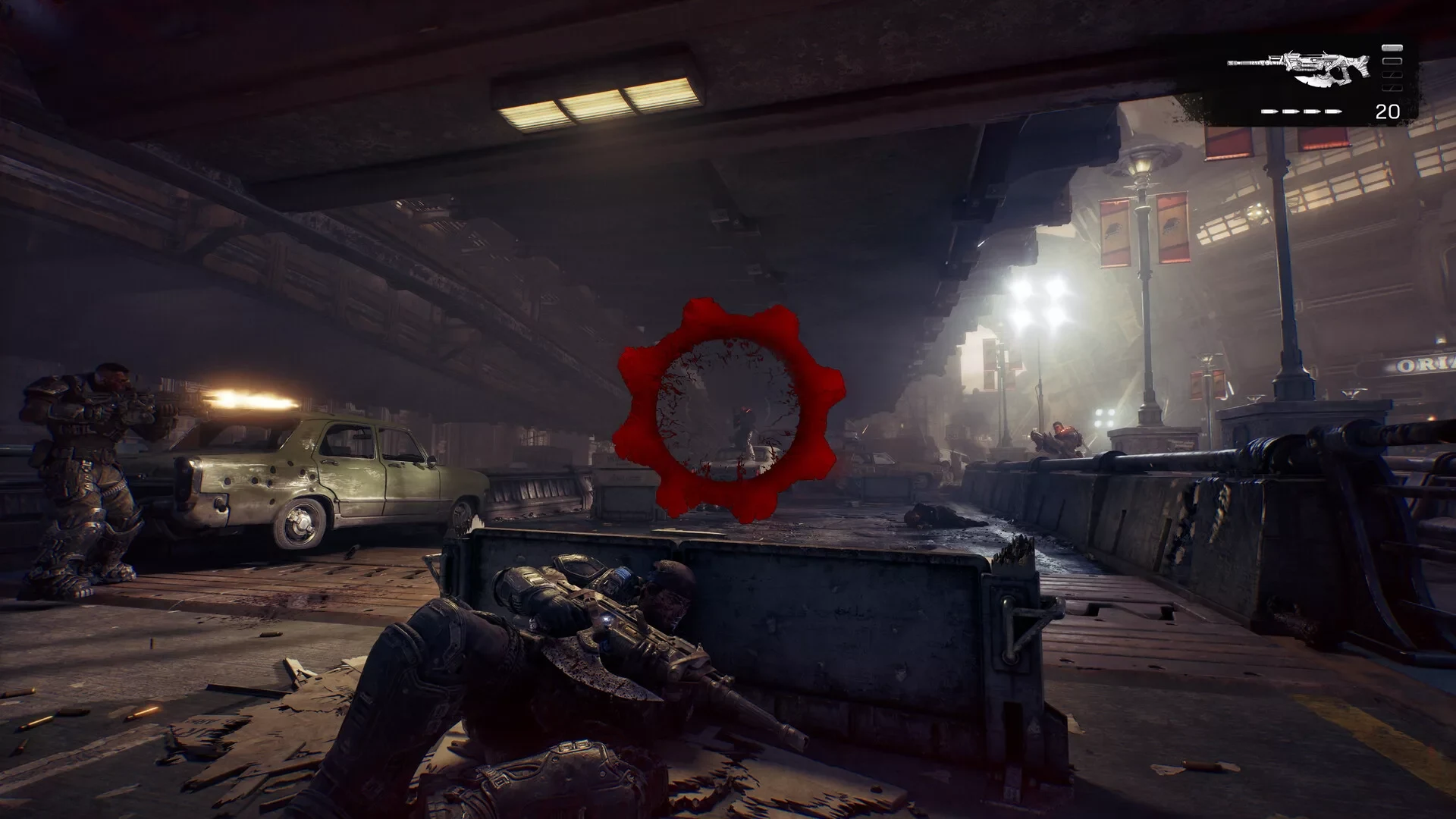 Gears of War: E-Day, combate atrás de uma barreira