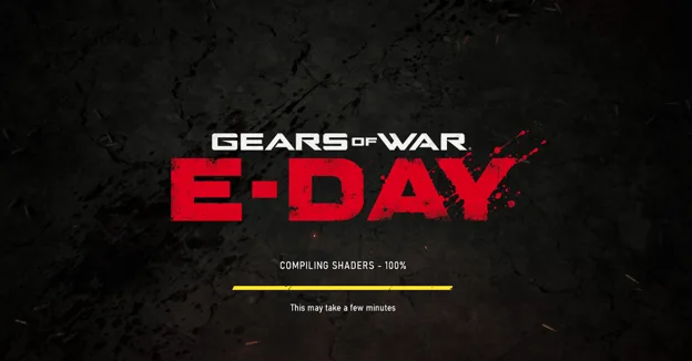 Ecrã de compilação de shaders de Gears of War: E-Day