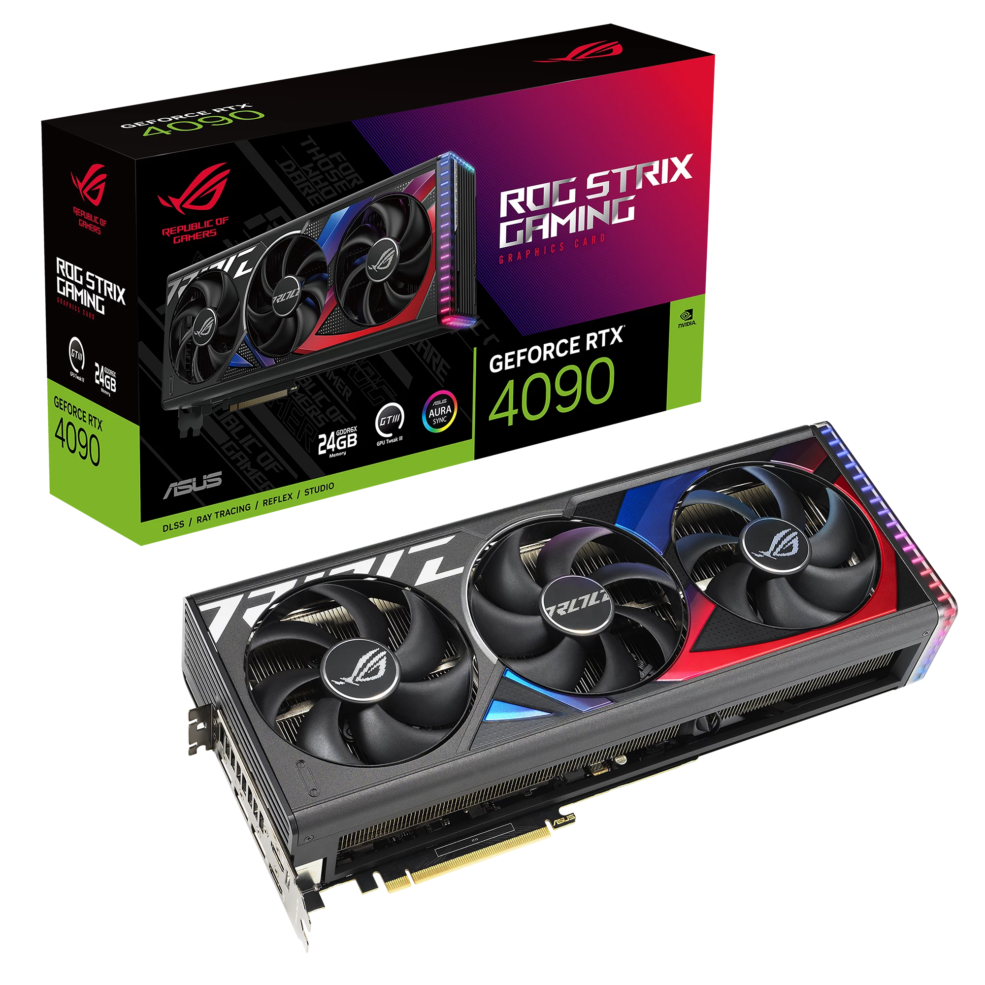 Caixa e placa gráfica ROG Strix GeForce RTX 4090