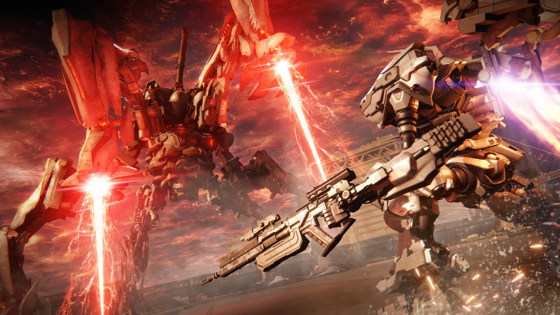 Combate com mechs em Armored Core 6