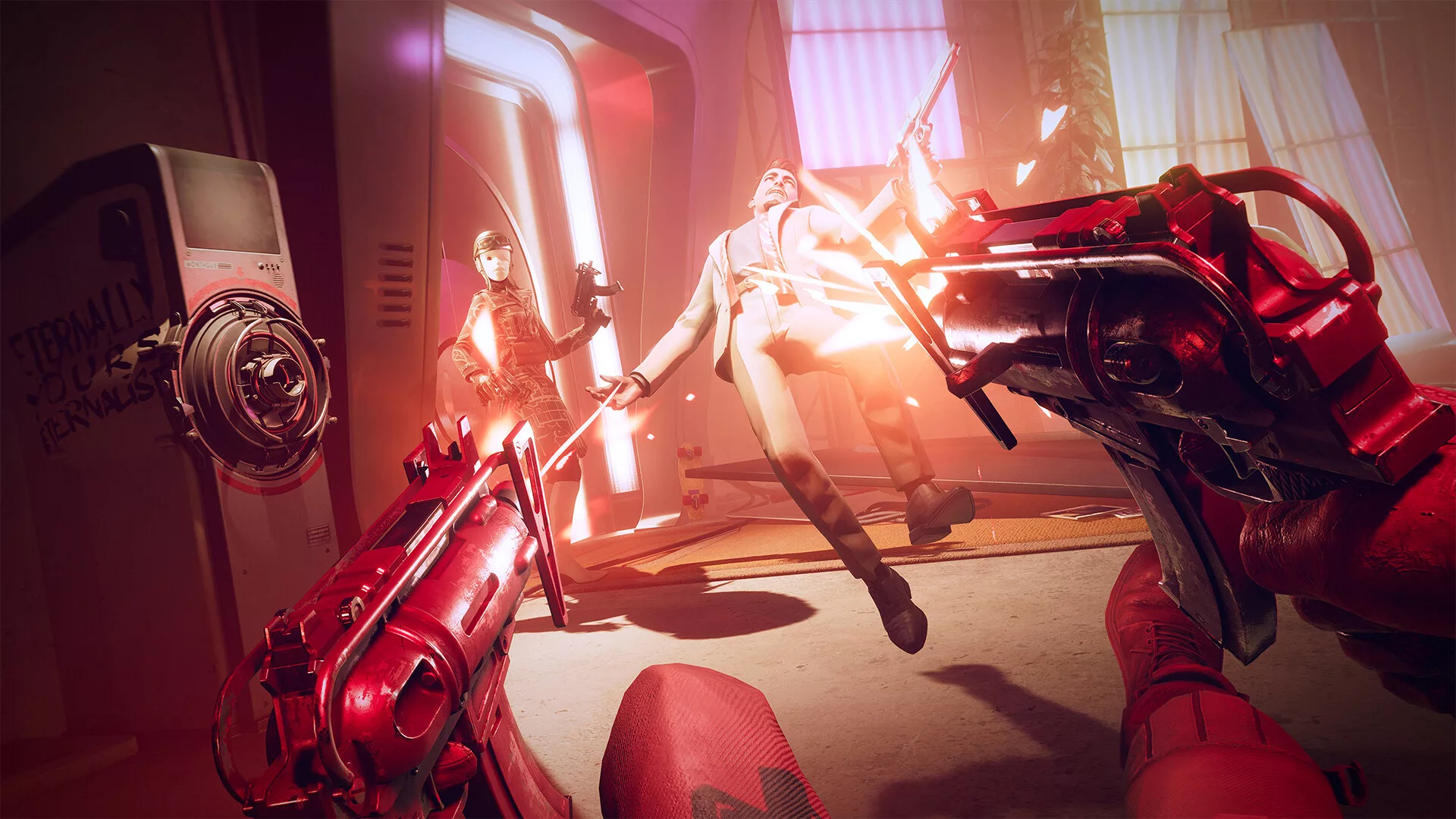 Combate em Deathloop, o último jogo lançado pela Arkane Lyon