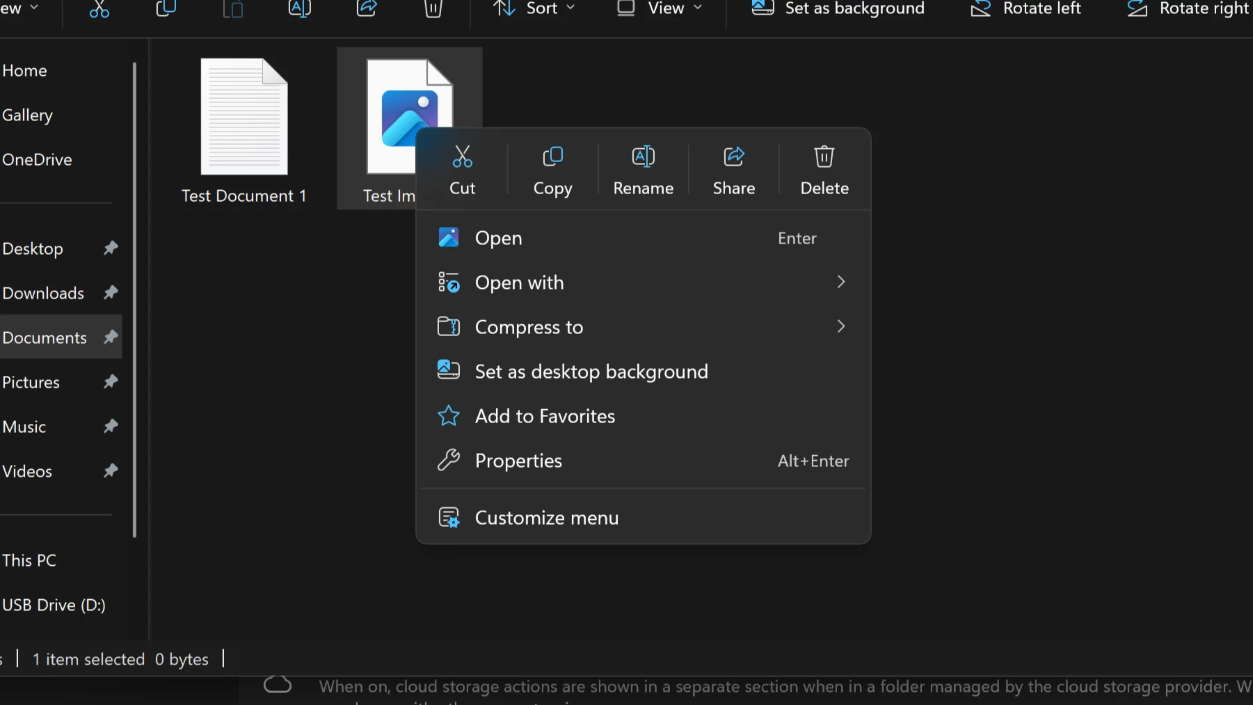 O novo menu do botão direito do Windows 11 com a opção Personalizar menu