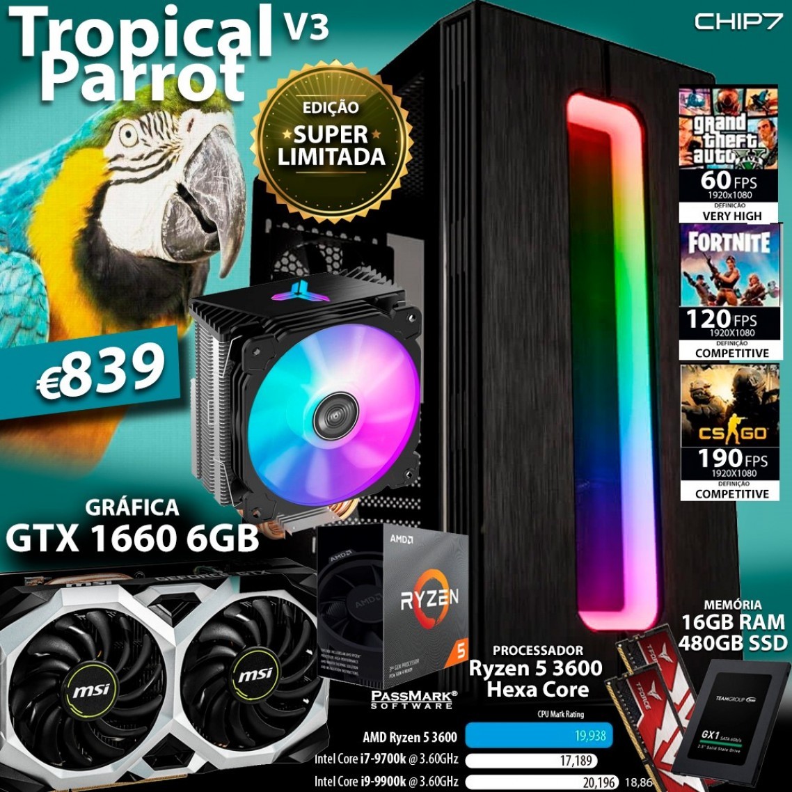 Computador Gaming – CHIP7 TROPICAL PARROT V3